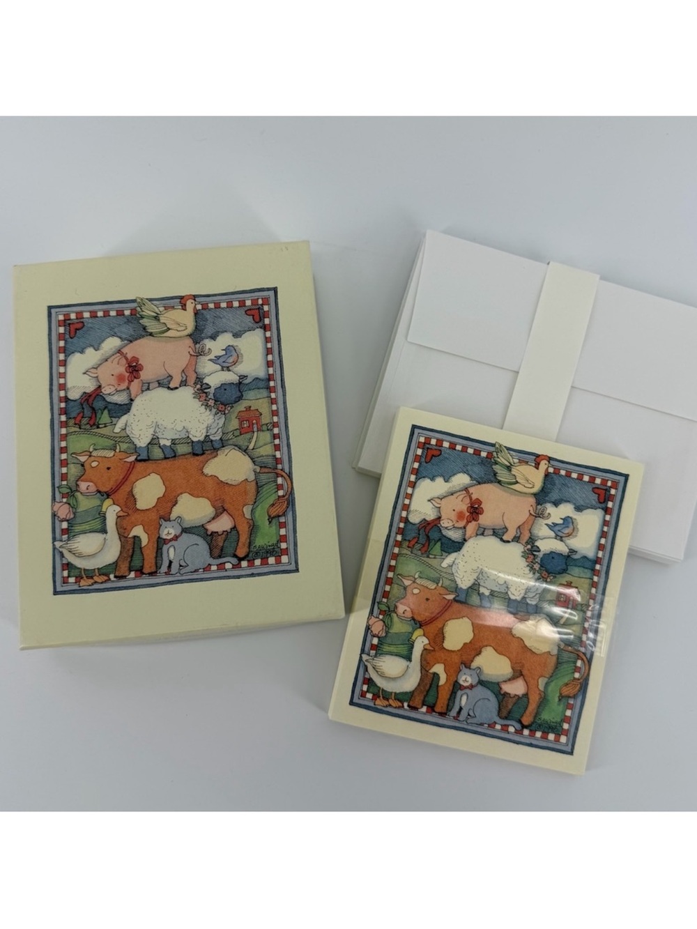 NEW Vintage "Farmyard Friends" by Susan Winget Main Street Press (12) Note Cards